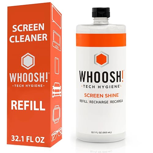 WHOOSH! Electronics Screen Cleaner Liquid Refill, 32.1 fl oz | Refill for Pro, Go & Pocket, Eco Friendly Choice to Reduce Waste, Safe for Electronics – TVs, Computers & Monitors