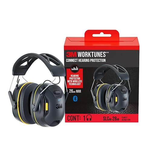 3M WorkTunes Connect Wireless Hearing Protector with Bluetooth | Bluetooth Technology Hearing Protection with a 26 dB Noise Reduction Rating