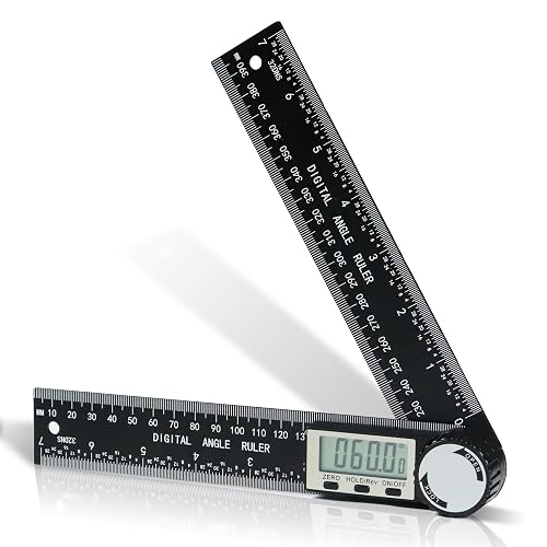 Digital Protractor Angle Finder, 7-Inch Angle Finder & Angle Measuring Tool | ABS Angle Ruler, Angle Gauge Tool, Angle Measurement Tool for Woodworking & Carpentry, 2 Batteries Included