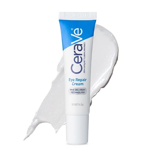 CeraVe Eye Repair Cream, Hyaluronic Acid Eye Cream for Dark Circles, 0.5oz | Skin Care, Under Eye Treatment for Puffiness with Niacinamide, Ceramides & Marine Botanical Complex, Ophthalmologist Tested
