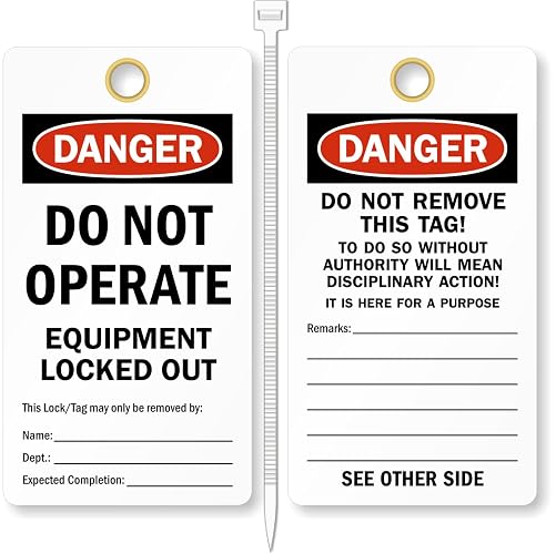 SmartSign Do Not Operate Tags, Equipment Locked Out 2 - Sided Safety Tag | 6" x 3.25" Heavy Duty Vinyl, Pack of 25