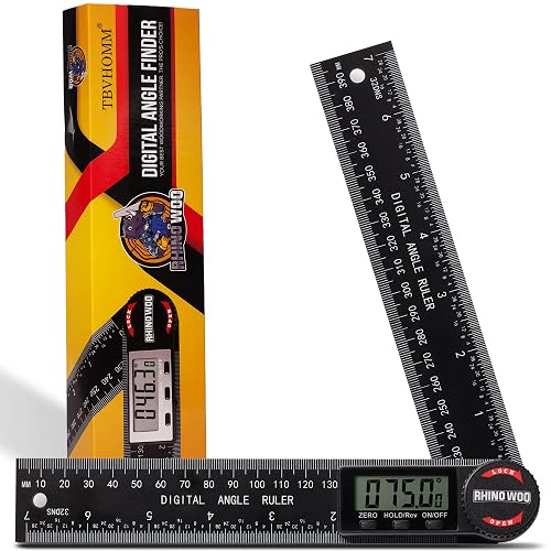 Digital Angle Finder Protractor, Angle Measuring Tool for Woodworking/Carpenter/Construction/Handmade Measurement，Angle Finder Ruler with 7inch/200mm(2 Batteries Included) (Enhanced ABS)