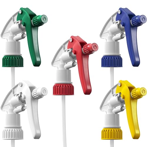 Bar5F Leakproof 5-Pack Heavy-Duty Chemical Resistant Nozzle Spray Heads | Industrial and Household, Window Cleaning, Janitorial Supply, Low-Fatigue Trigger