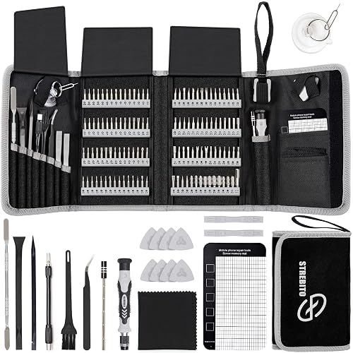 STREBITO Precision Screwdriver Set 142-Piece Computer Tool Kit Magnetic Screwdriver Set Laptop Screwdriver Kit Electronic Repair Kit Tech Toolkit for PC, Phone, Macbook, Nintendo, PS4, Xbox Controller | Laptop Screwdriver Kit Electronic Repair Kit Tech Toolkit for PC, Phone, Macbook, Nintendo, PS4, Xbox Controller