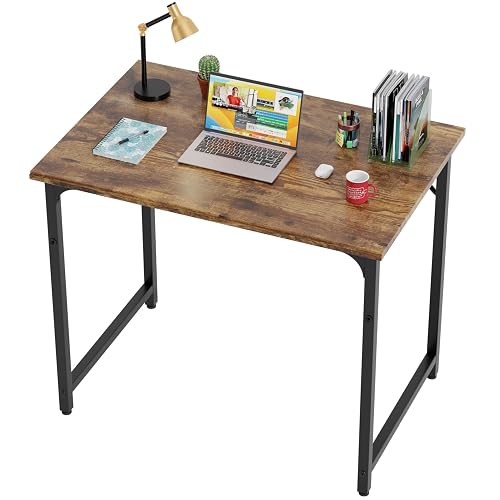 BestOffice Computer Desk,Home Office Desk, Modern Simple Style for Home Office Study Writing (Brown, 32 Inch)