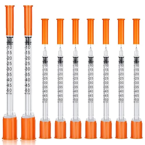 0.5mL Syringe 31G 5/16 inch, 0.5cc Syringes for Lab Supplies Dispensing Supplies, Individually Wrapped, Pack of 20