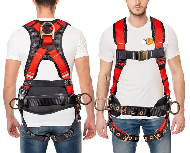 Palmer Safety Hammerhead 5pt Safety Harness Back Padded, QCB Chest, Tongue Buckel Legs Straps, Back & Side D-Rings