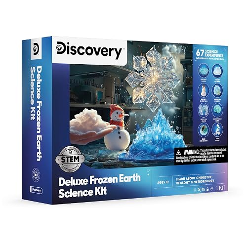 Discovery™ Frozen Earth Science Kit – 67 Experiments STEM Chemistry Lab for Kids| Grow Crystals, Make Snow & Slime, Ice Explosions & More| Educational Learning Activity Toy| DIY STEM Set Gift| Ages 8+