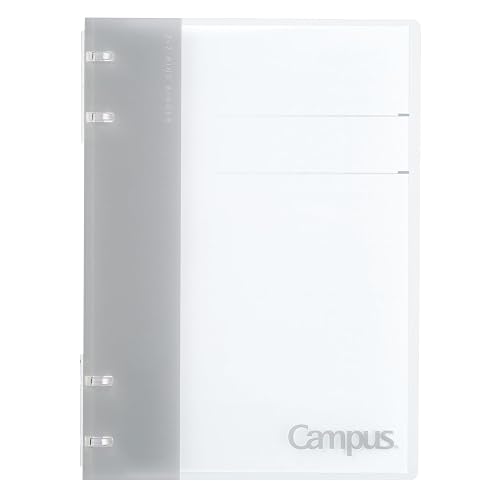 Kokuyo Campus Refillable Notebook, A5 2x2 Slim Ring Binder Notebook with Customizable Title Page, 40 Sheets Capacity. Suitable for 20 Holes Loose Leaf Paper, Gray (RU-NP134M)