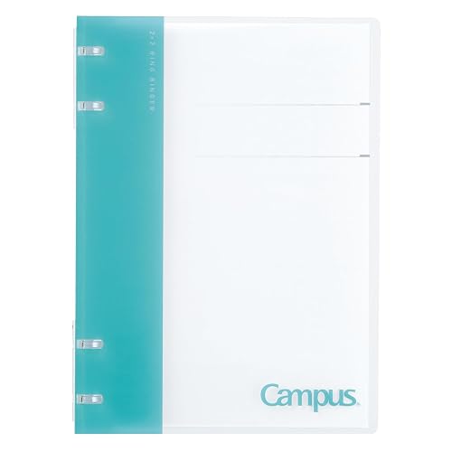 Kokuyo Campus Refillable Notebook, A5 2x2 Slim Ring Binder Notebook with Customizable Title Page, 40 Sheets Capacity. Suitable for 20 Holes Loose Leaf Paper, Light Blue (RU-NP134LB)