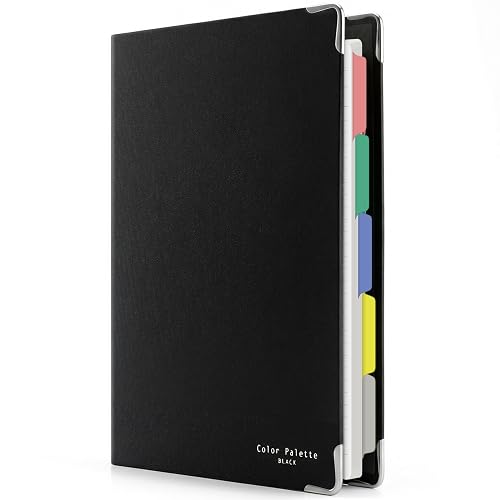 KOKUYO 5 Subject Spiral Notebook, Color Palette A5 Refillable Journal with 5 Tab Dividers, 120 Sheets in 6mm Ruled Loose Leaf Paper, Business Black