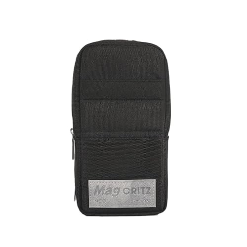KOKUYO Pencil Case Pouch, Standing Pen Pouch Bag, Foldable Magnetic Stand up Phone Pencil Holder Organizer, Large Capacity Portable Pencil Box for Office, Home & College Use. (Mag Critz Neo - Black)