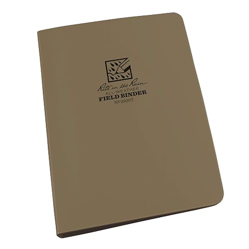 Rite In The Rain Weatherproof 1/2" Ring Binder, 5.625" x 7.875", Tan Binder (No. 9200T)