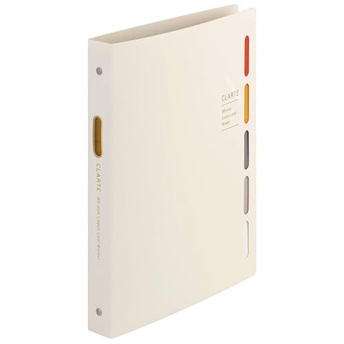 Maruman CLARTE 26-Ring Binder, 5 Tab Dividers B5 7.17"x10.12", Ivory | Holds Up to 120 Sheets, Index windows, Storage Pocket, Includes 10 Pages, For Loose-Leaf Paper Organization, Made in Japan