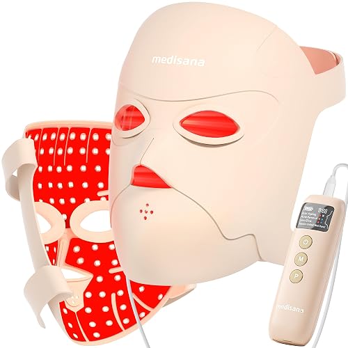 Medisana Red Light Therapy for Face, 336 LEDs, Wireless Skincare Device | 5200mAh Rechargeable, 3 Modes (415nm+630nm+830nm NIR), Anti-Aging, Blemish-Prone Skin, Brightening, Skin-Care Gift for Women