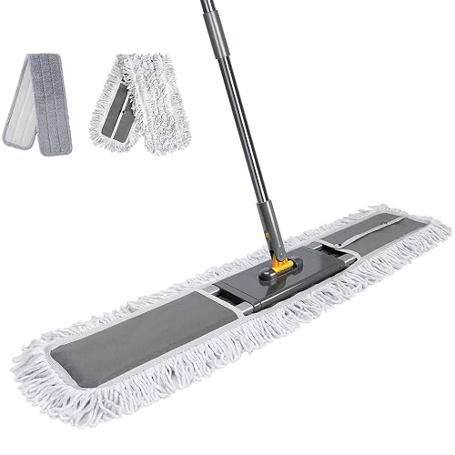 Masthome 36" Commercial Mop, Heavy Duty Industrial Floor Mop with 2 Microfiber Pads, 60" Adjustable Large Dust Mop,Wet Dry Flat Mops for Office Garage Warehouse Factory Mall