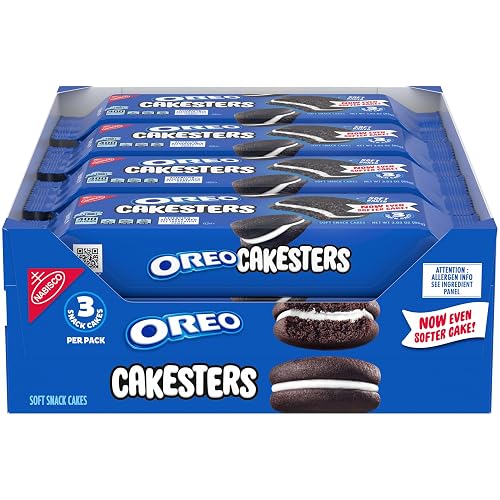 OREO Cakesters Soft Snack Cakes, 8-3.03 oz Snack Packs | 3 Snack Cakes Per Pack, Individually Wrapped