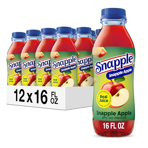Snapple Apple Juice Drink, 16 Fl Oz Recycled Plastic Bottle, All Natural, No Artificial Flavors Or Sweeteners, Gluten-free, Contains 10% Real Juice 12 Pack