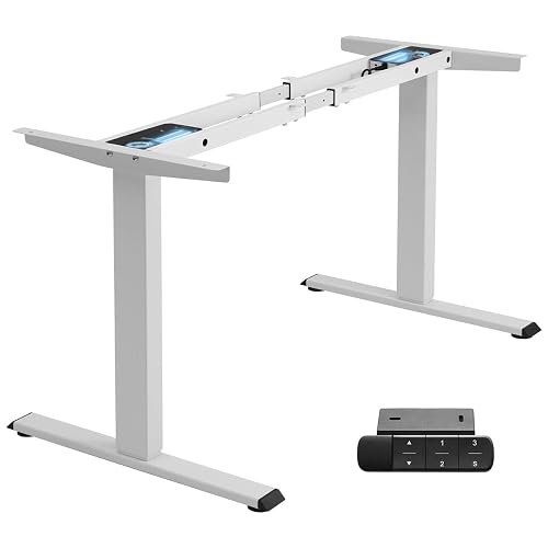 TOPSKY Dual Motor Standing Desk Frame, 225 lbs Capacity, White | Dual motors, 225 lb capacity, memory presets, anti-collision Height 27.6"-47.3", width 43"-59"