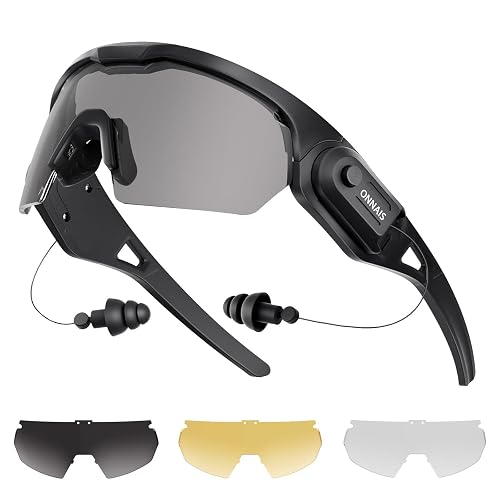 ONNAIS Safety Glasses ANSI Z87.1+ with Earplugs NRR 32dB | Range Protective Eyewear with Ear Protection, Anti-Fog Eye Protection for Industrial Work, Airsoft, Gifts for Men Women