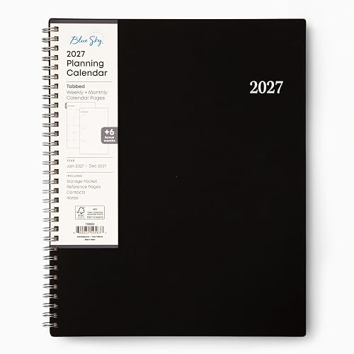 Blue Sky 2027 Weekly & Monthly Planner Calendar, 8.5"x11", Enterprise | January 2027 - December 2027, Flexible Cover, Durable Twin Wire Binding, Laminated Tabs, Storage Pocket