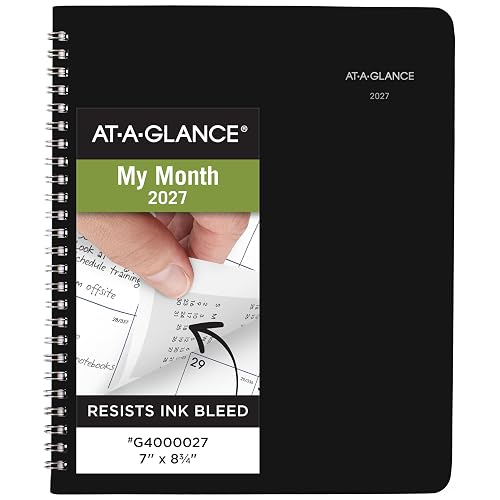 AT-A-GLANCE 2027 Planner, Monthly, 7" x 8.75", Unruled Daily Blocks, DayMinder, Black (G4000027)