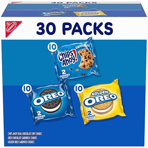 Nabisco Sweet Treats Cookie Variety Pack OREO & CHIPS AHOY!, 30 Snack Packs | 2 Cookies Per Pack, Individually Wrapped
