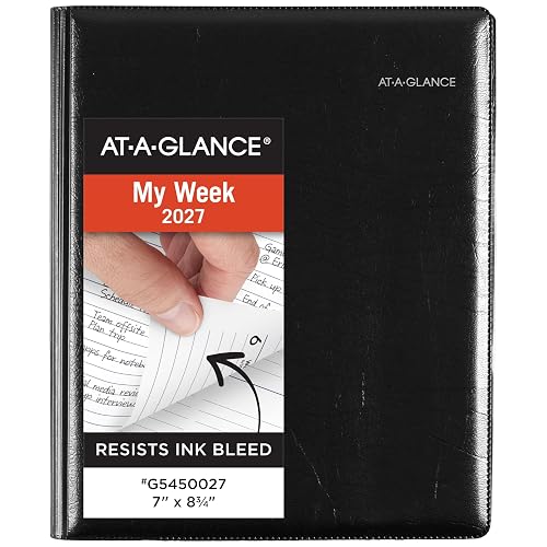 AT-A-GLANCE 2027 Planner Refillable, Weekly & Monthly, 7.5" x 9.25", Executive, DayMinder, Black (G5450027)