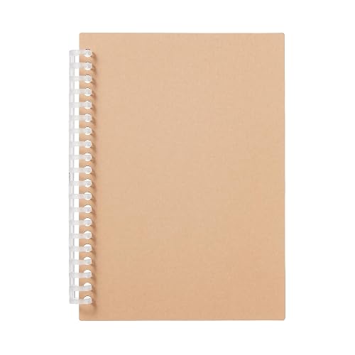MUJI Spiral Notebook Cover A5 Size 20 Ring Refill Notebook Cover Only Loose (Beige)