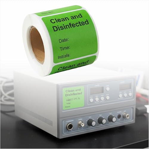 250 PCS Clean and Disinfected Indication Label - 2"x2" Writable Self Adhesive Decal Sign Sticker for Lab, Hotel, House Rental, 1 Roll