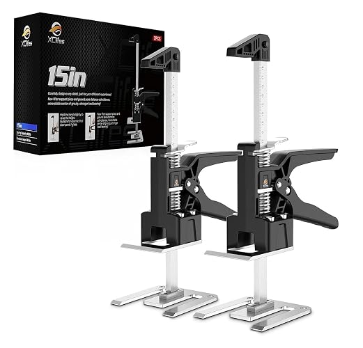 XClifes Labor Saving Arm Jack, 2 Pack Furniture Lifter Tool, Black&White | Multifunctional jack lifts up to 6.69" with 450 lbs capacity for cabinets, doors, windows & wall tile leveling.