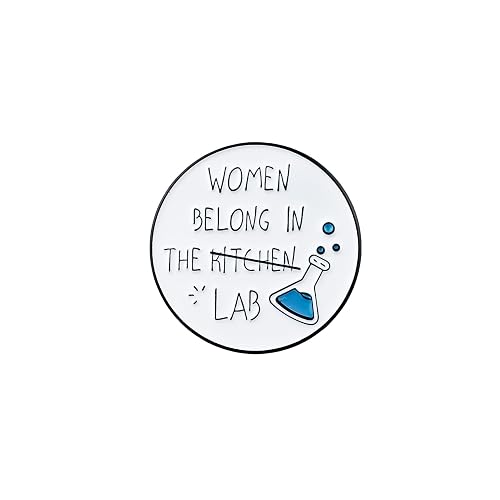 Women Belong In The Lab Feminist Science Enamel Pin, Women In STEM Pin Brooch, Lab Woman Empowerment Brooch Badge, Science Feminism Lapel Badges, Female Scientist Gift, Gift For STEM Teacher Chemistry Lover, Girl Power Jewelry Accessories
