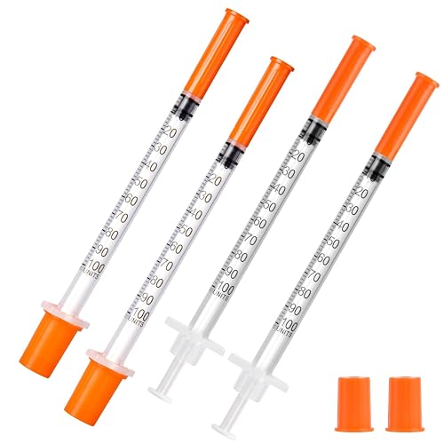 Neeiotm U-100 1ml 30G 5/16"（8mm) Disposable Syringes, 50Pack | Individually Wrapped for Lab Suppliess