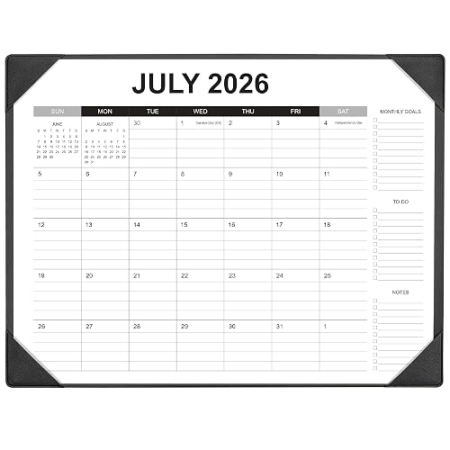 Desk Calendar 2026-2027 with Desk Mat – 22" x 17" Large Desk Pad Calendar Runs from July 2026 to December 2027, Office Supplies Desktop Monthly Calendar for Home & Office