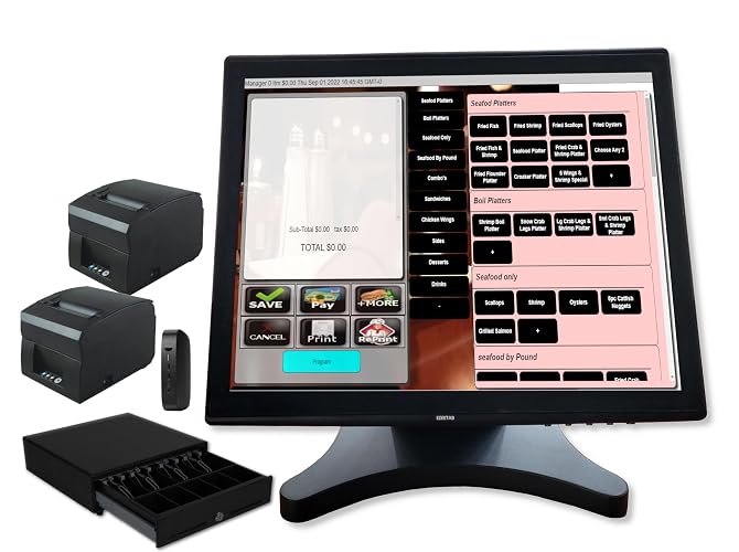 Touch Screen Computer Point of Sale POS System for Restaurant Bar Full Package inc Software Kitchen Order Printers