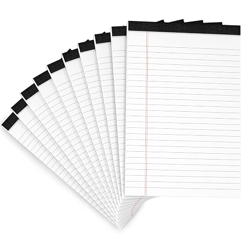 10 Pack Legal Pads Writing Pad 5x8 Inch Lined Writing Note Pads 5x8 Notepad | Notepads 5x8 Narrow Ruled Writing Pads 5x8 White Small Legal Pad 30 Sheets To Do Notepad Paper for School, College, Office