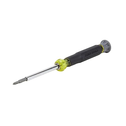 Klein Tools 32581 4-in-1 Electronics Screwdriver Set | With 2 Slotted, 2 Phillips Precision Machined Bits, Ideal for Terminal Blocks