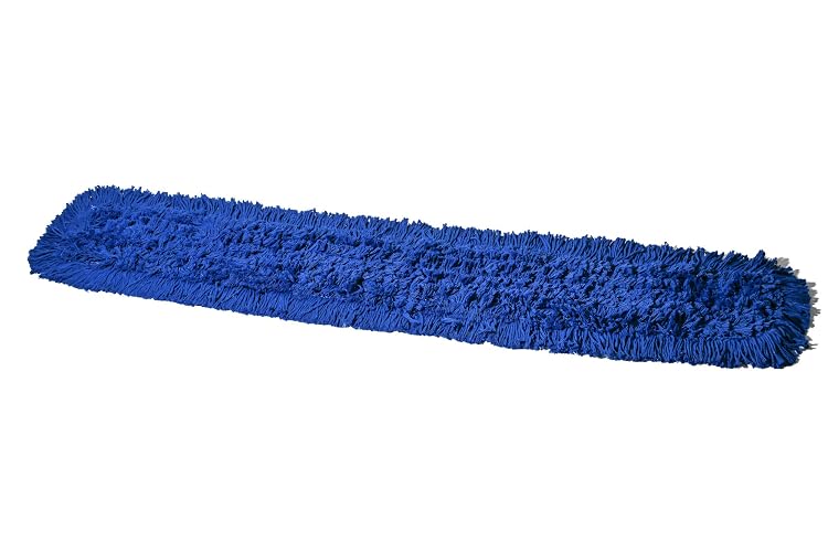 Tidy Tools Commercial Dust Mop Replacement Head – 48 x 5 in. Cotton Nylon Reusable Mop Head – Industrial Dust Mop Refill for Floor Cleaning & Janitorial Supplies, Blue