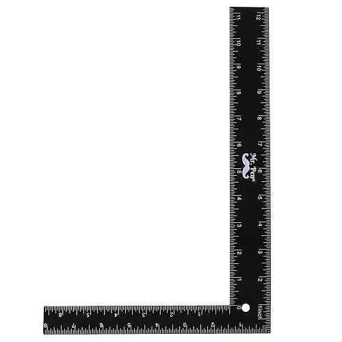 Mr. Pen- Metal Carpenter Square, 8 x 12 Inch | L-Square with Imperial & Metric Measurements, 1/16" Graduations, Precision Right Angle Ruler for Carpentry, Woodworking