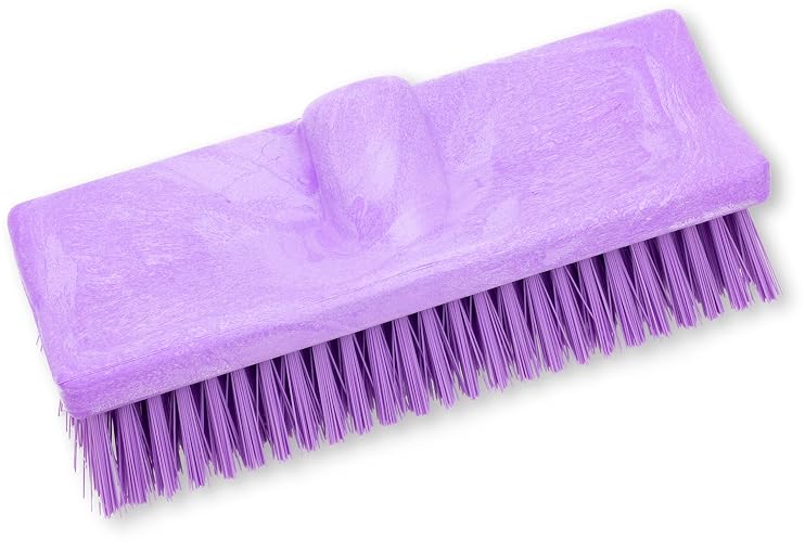 SPARTA 40423EC68 Plastic Floor Scrub Brush, Wall Brush, Equipment Brush with Nonabsorbent Bristles for Industrial Kitchens, Hospitals, Commercial Cleaning, 10 Inches, Purple