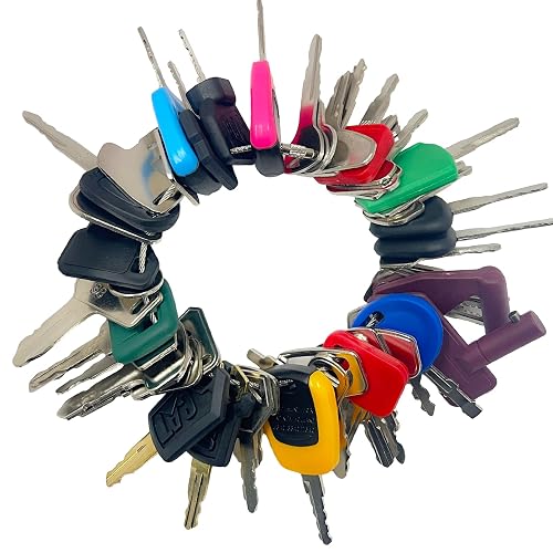 50 Heavy Equipment Keys Master Set, Construction Contractor Ignition Keys | Fits Cat Caterpillar Case John Deere JCB Hyster JLG Komatsu Kubota Yanmar New Holland Takeuchi Volvo
