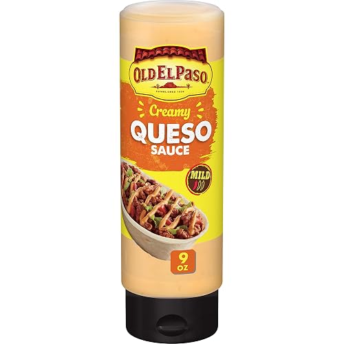 Old El Paso Taco Sauce - Creamy Queso Dip, Squeeze Bottle 9 oz | Easy Dispensing, Creamy Queso Flavor for Tacos & Nachos, Refrigerate Cap-Side Down Between Uses