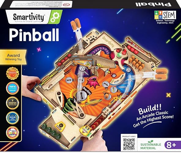 Smartivity DIY Pinball Machine I Global Award Winning Game Ages 8-99 Years | STEM Toys Arcade Game Kit for Ages 8 9 10 11 12 13 14 | Pinball Machine Kids 8-12 | Birthday Gift Boys Girls Adults