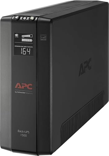 APC BX1500M UPS Battery Backup & Surge Protector for Computers, Electronics | 1500VA/900W UPS backup battery power supply, 10 Outlets, 789 Joule surge protection. UL certified. 68 minutes runtime @ 100W