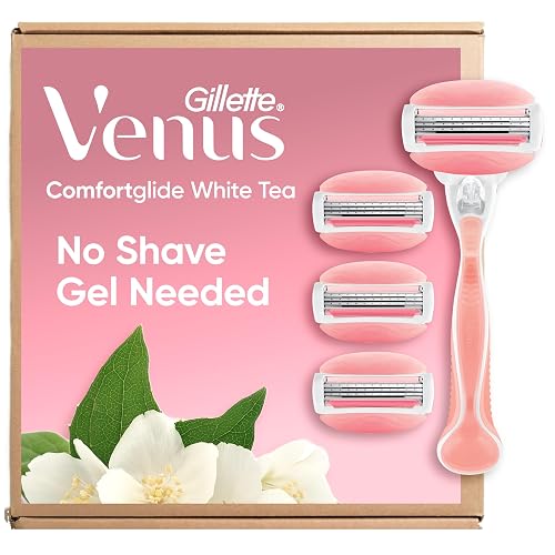 Gillette Venus ComfortGlide White Tea Women's Razor 1 Handle + 4 Blade Refills