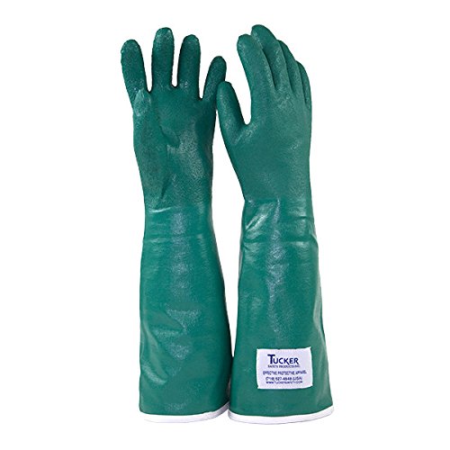 TUCKER SAFETY SteamGlove Utility Gloves | Nitrile Gloves | Cotton Lined | 14 Inch | Medium, Green (Pack of 6) | Food Safe | Excellent for Janitorial and Sanitation Applications | Food Service Gloves