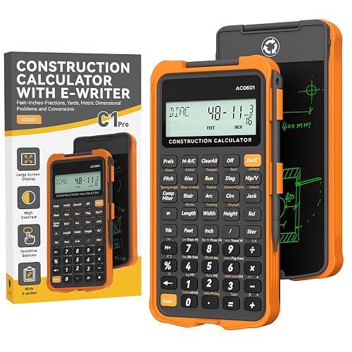 ROATEE Construction Calculator with Writing Tablet Industrial & Scientific | Engineering Calculator for Contractor, Concrete Pocket Feet-inch-Fraction Calculators for Carpenter, Framer, Remodeler