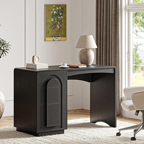 Bestier 47" Computer Desk with 3 Drawers, Executive Style, Black