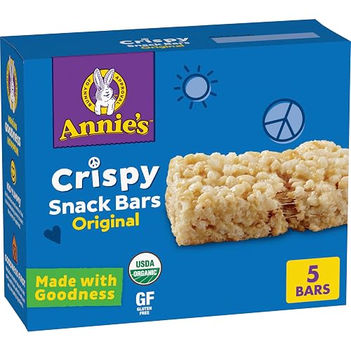 Annie's Organic Original Crispy Snack Bars, Gluten-Free, 3.9 oz, 5 ct | Gluten-Free, Gelatin-Free, Certified Organic, No Artificial Flavors or High-Fructose Corn Syrup