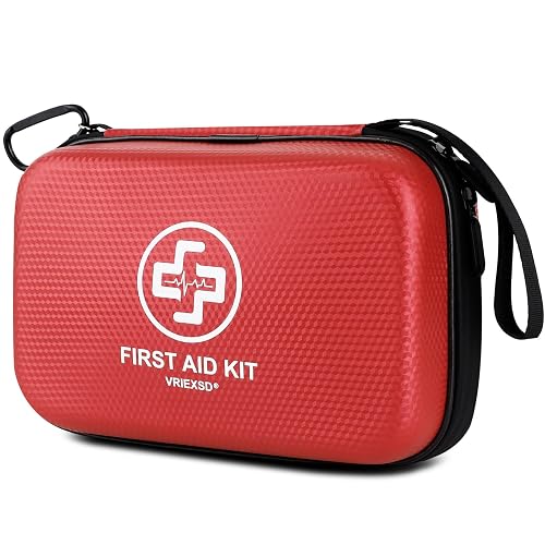 VRIEXSD Premium 320-Piece First Aid Kit, Waterproof EVA Hard Shell Case,Red | Compact Design Emergency Medical Kits with Comprehensive Supplies For Home, Camping, Car, Hiking, Travel, Businesses, Outdoor
